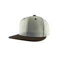 thumbnail image 1 of Top Headwear Flat Bill Adjustable Snapback Cap - White/Brown, 1 of 2