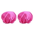 thumbnail image 2 of Esquirla 2 Pcs Bonnets de Douche Imperméables à Double Couche pour Femmes Rouge Rose, 2 of 8
