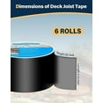 thumbnail image 2 of Joist Tape for Decking, 4" x 50' Seal Deck Joist Butyl Tape Deck Flashing Tape Waterproof Weather Resistance Anti-Corrosion, 2 of 6