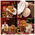 thumbnail image 3 of Cartoon Gingerbread Man Plush Doll Pillow Christmas Gingerbread Plush Toy Christmas Birthday Gifts Decor, 3 of 6