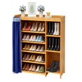thumbnail image 1 of Zapatero Con Cortina Material De Madera 6 Pisos Para 24pares, 1 of 7