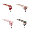 thumbnail image 5 of kiskick Seasonal Christmas Table Runner with Tassels - Thicker Washable Anti-shrink, Scene Layout Knitted Fabric, Xmas Themed Print Winter Dining Table Cloth for Kitchen, 5 of 8
