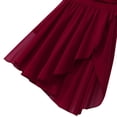 thumbnail image 4 of Jowowha Women's Lyrical Dance Costume Cut Out Asymmetric Chiffon Skirt Leotard Sleeveless Ballet Wine Red XL, 4 of 8