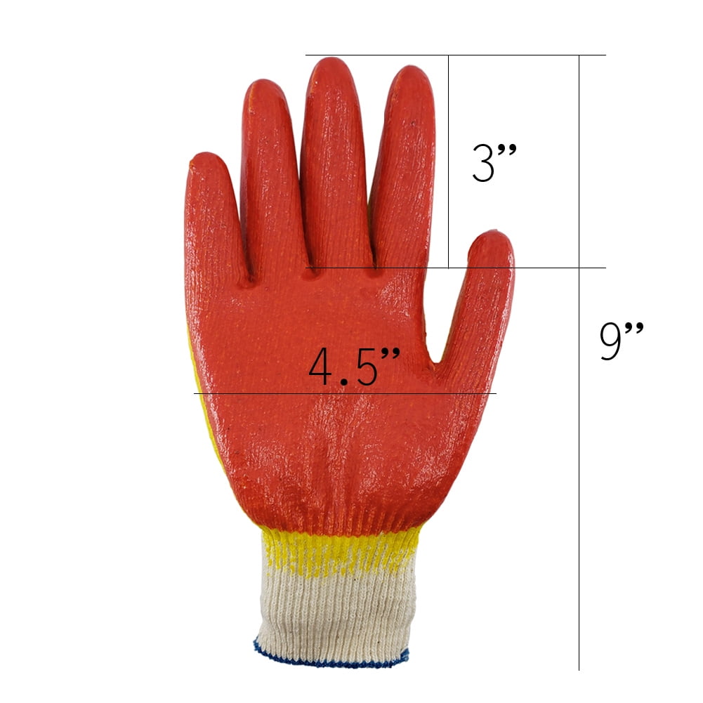 [100 Pack] Latex Dipped Nitrile Coated Work Gloves Large - String Knit  Cotton Coated Work Safety Gloves Great for Construction, Warehouse, Home