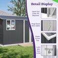 thumbnail image 6 of 10X8FT Outdoor Steel Storage Shed with Clear Window, Utility Garden Shed with Lockable Door and Sloped Roof, Weather Resistant Organization for Garden, Lawn, Gray, 6 of 9