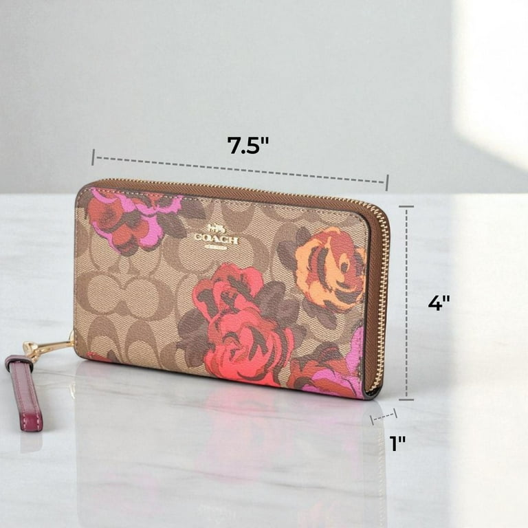 Coach Long Zip Around Wallet In Signature Canvas - Jumbo