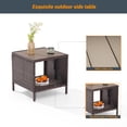 thumbnail image 3 of ACEGOSES Outdoor PE Rattan Side Table, Square Water-Proof Coffee HIPS Tabletop for Indoor and Outdoor,Brown, 3 of 5