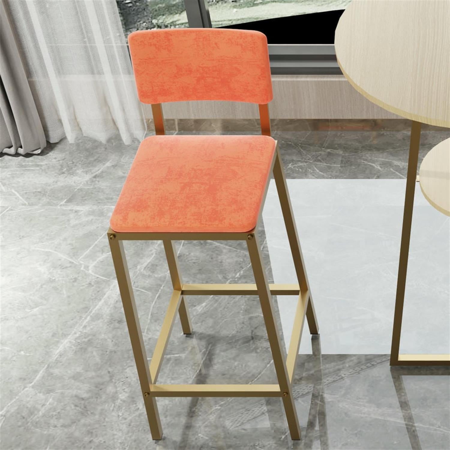 Demi Bonn 3-Piece Dining Table Set with 2 Upholstered Chairs and Storage, Kitchen Bar Table Furniture Sets for Dining Room, Apartment, Orange