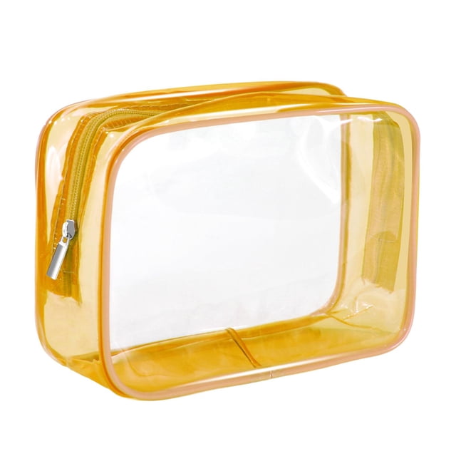 Bolsa de almacenamiento de PVC para viajes, ligera, organizadora, multiusos, para mujeres y hombres. Amarillo