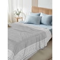thumbnail image 4 of Grey Retro Greek Key Twim Size Flat Sheet, Wrinkleproof & Fadeproof Cooling Flat Bed Sheet Only, Geometric Greece Ancient Rustic Breathable Soft Bedding Top Sheets 66 x 96 Inches, 4 of 8