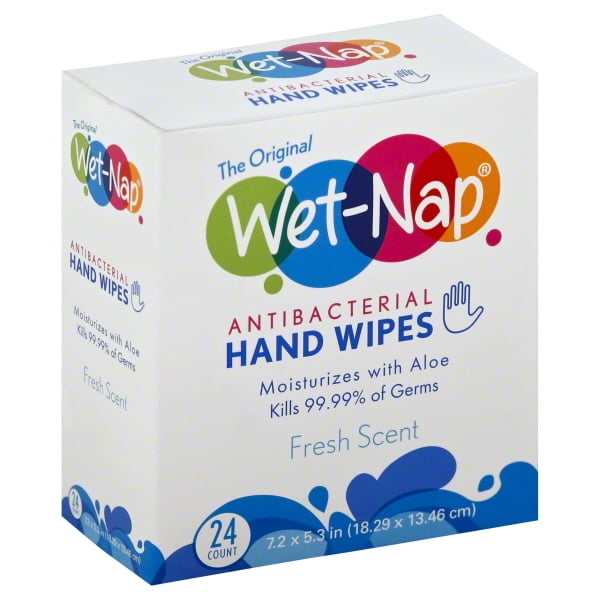 WetNap Antibacterial Hand Wipes, 24 sheets