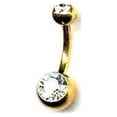 thumbnail image 2 of Belly Button Ring Navel Gold Plated Solitaire Body Jewelry 14g, 2 of 13