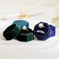 thumbnail image 4 of Octagonal Velvets Rings Box Vintage Jewelry Necklace Storage Case For Wedding-Dual ring-Purplish Red-Product code 58217 Dual Ring Purplish Red, 4 of 5