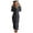 Black, variant on BADHUB Plus Size Onesie Pajamas for Women Color Block Fuzzy Hooded Romper Loungewear One Piece Winter Sleepwear with Cute Ear Hood Xmas Gift Winter Clearance