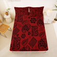 thumbnail image 5 of jejeloiu Dramatic Paisley Queen Sheets For Men Women,High Contrast Print Queen Sheet Sets,Red Black,4-Piece,1 Flat Sheet, 1 Fitted Sheet and 2 Pillowcases, 5 of 6
