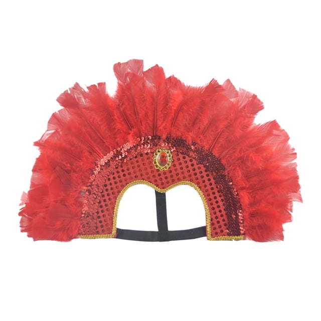 Jefe indio jinwen Tocado de jefe indio Sombrero para Burlesque Dress up Rojo