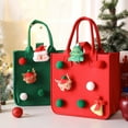 thumbnail image 3 of Christmas Handbag Cartoon Santa Felt Spacious Sturdy Tote for Xmas Shopping, 3 of 7