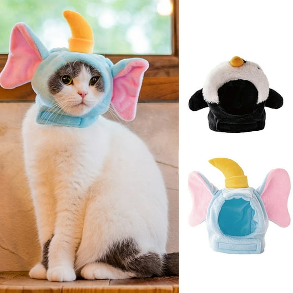 Visland Cat Hat Adorable Soft Comfortable Cute Penguin Shape Pet Dog Cat Headwear Daily Collocation