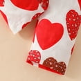 thumbnail image 5 of Toddler Girl Outfit Valentine's Day Heart Print Long Sleeve Ruffle Top and Pants Set with Headbands for Kids Cute Soft Wear Red 9 Months-12 Months, 5 of 7