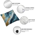 thumbnail image 6 of Acheng Turquoise Marble Pillow Cover Abstract Blue Teal Ripples of Agate Ocean Swirls Ink Art Luxury Farmhouse Decorative Throw Pillow Cover Square Cushion Case for Home Sofa Couch Decor 18x18in, 6 of 7