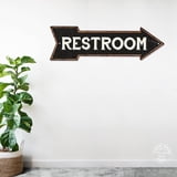 Restroom Black Rt Arrow Vintage Looking Metal Sign 5x17 205170003003 ...