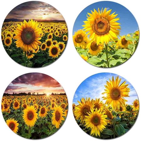 

Artistic Bird Flock Round Coaster Set of Drink- Made of Polyester Fabric and Recycled Rubber Coaster Set - Set of 4