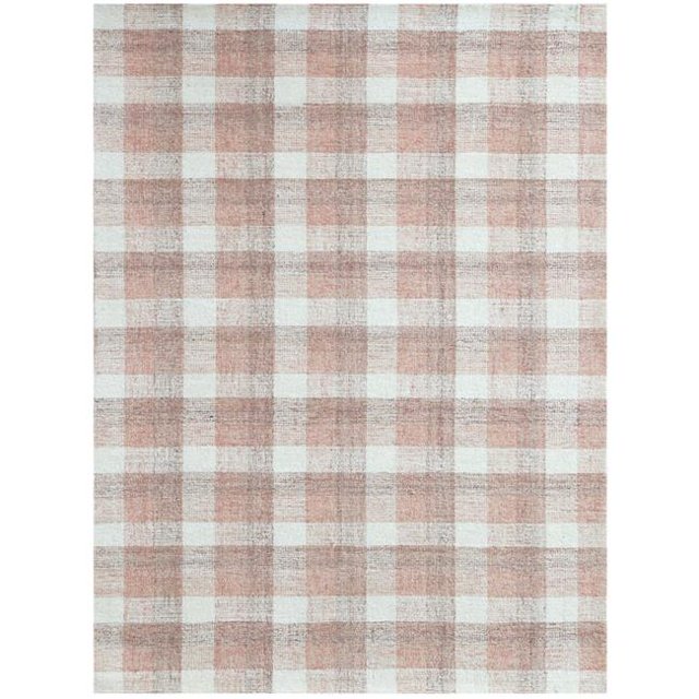 Amer Rug TRA140810 Tartan Hand-Tufted Area Rug, Rose & Gold - 8 x 10 ft.