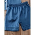 thumbnail image 7 of Hirigin Kids Baby Girl Boy Satin Pajamas Set Button Down Sleep Shirt Top and Shorts Bottoms Sleepwear Loungewear Clothes, 7 of 7