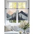 thumbnail image 4 of Mountain Forest Sheer Curtains 54 Inch Length 2 Panels Set for Living Room/Bedroom, Nature Tree Scenery Watercolor Pink Blue Curtain Sheers Drapes Rod Pocket Curtains Window Treatment Set 52''x54''x2, 4 of 7
