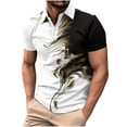 thumbnail image 1 of Birdeem Chemises pour Hommes Hommes Imprimé Bouton Décontracté Manches Courtes Col Rabattu Blouse Chemise, 1 of 10