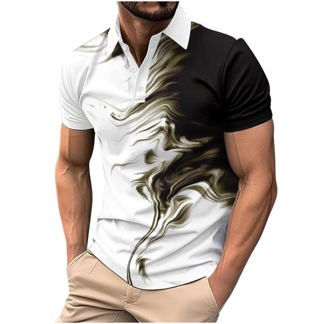 Birdeem Chemises pour Hommes Hommes Imprimé Bouton Décontracté Manches Courtes Col Rabattu Blouse Chemise