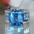 thumbnail image 5 of K-KED Gorgeous Women Cubic Zirconia 925 Silver Wedding Rings Delicate Jewelry Size 6-10-10-#3, 5 of 6