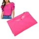 thumbnail image 5 of Blusa de manga corta cuello redondo ANGGREK Blusa de verano para mujer Poliéster Ojo de cerradura en la espalda Rosa roja, 5 of 8