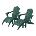 thumbnail image 2 of WestinTrends Highland 4-Piece Outdoor Patio HDPE Adirondack Chairs With Ottomans and Cup Holder Set, Dark Green, 2 of 8