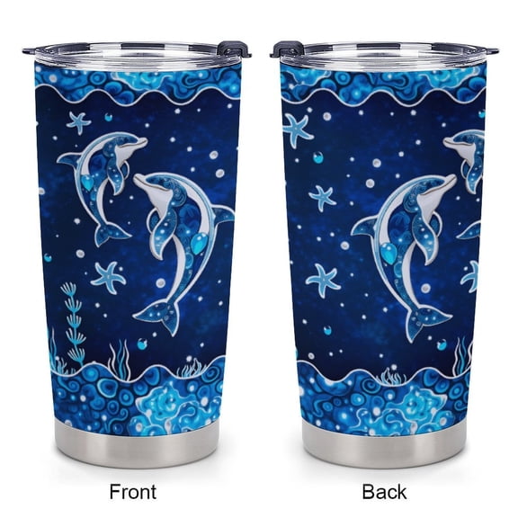 Dolphin Gifts for Women Girls Dolphin Tumbler 20oz Jewelry Drawings Stainless Steel Insulated Tumblers Coffee Travel Mug Cup Gift for Birthday Christmas