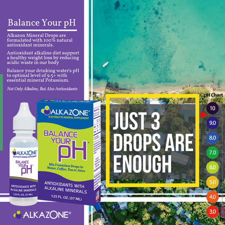 Alkazone Alkaline Booster Drops With Antioxidant - 1.25 Oz
