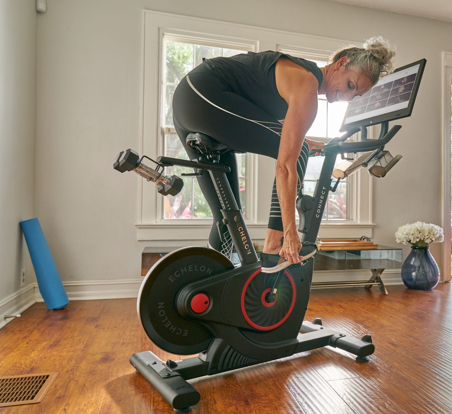 Echelon Smart Connect EX5s Indoor Cycling Exercise Bike with  21.5” HD touchscreen and 30 Day Free Membership Trial