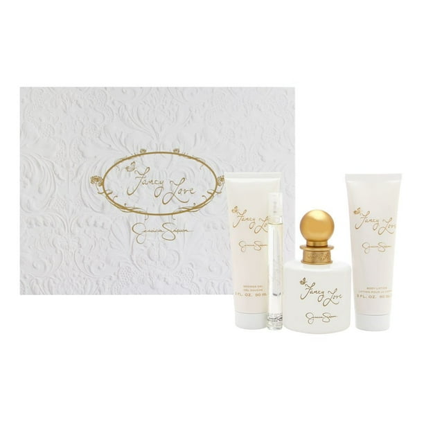 Jessica Simpson para mujer - Set de regalo de 4 piezas en spray EDP de 3.4 oz, mini spray EDP de 0.34 oz, loción corporal de 3 oz, crema de baño y ducha de 3 oz Jessica Simpson NA