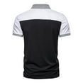 thumbnail image 3 of Pxiakgy Stitching Summer T-shirt Lapel Short-sleeved Men's Three-color Men's blouse White2 + M, 3 of 9