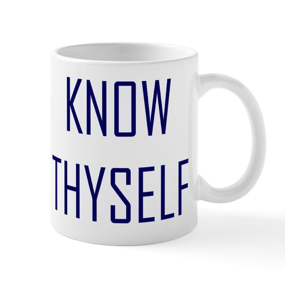 CafePress - Know Thyself Mug - 11 oz Ceramic Mug - Novelty Coffee Tea Cup