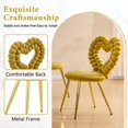 thumbnail image 5 of Silla de acento de burbuja de corazón única, silla de terciopelo de peluche con marco de metal de oro brillante, asiento lindo y moderno para la decoración del hogar, 5 of 5