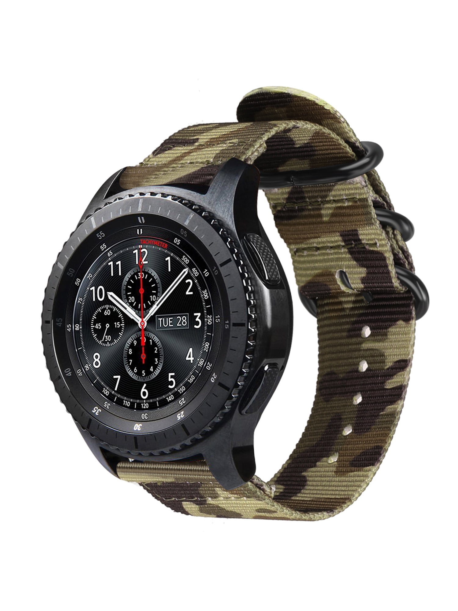 Fintie - For Gear S3 Classic/Gear S3 Frontier 22mm Bands, Fintie Nylon Watch Band Adjustable