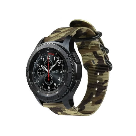 For Gear S3 Classic/Gear S3 Frontier 22mm Bands, Fintie Nylon Watch Band Adjustable Sport Strap Metal Buckle Camo
