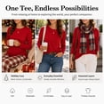 thumbnail image 5 of QUALFORT Women's Long Sleeve Shirts, 100% Cotton Crew Neck Long Sleeve T Shirt for Women, Soft Lightweight Casual Basic Cotton Top, Red S, 5 of 7