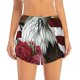 thumbnail image 2 of Balery Eagle With Hat And Roses Pantalones cortos deportivos para mujer con forro y dos bolsillos, elásticos, para entrenamiento, gimnasio, yoga-X-Large, 2 of 7