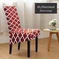 thumbnail image 2 of Stretch Dining Chair Slipcovers, XL/Oversized Removable Washable Soft Spandex Extra Large Dining Room Chair Covers for Kitchen Hotel Table Banquet Geometric Print (4 Per Set, Wine Red), 2 of 7