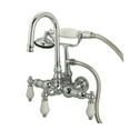 thumbnail image 4 of Kingston Brass Vintage Triple Handle Wall Mount Clawfoot Tub Faucet with Hand Shower, 4 of 4
