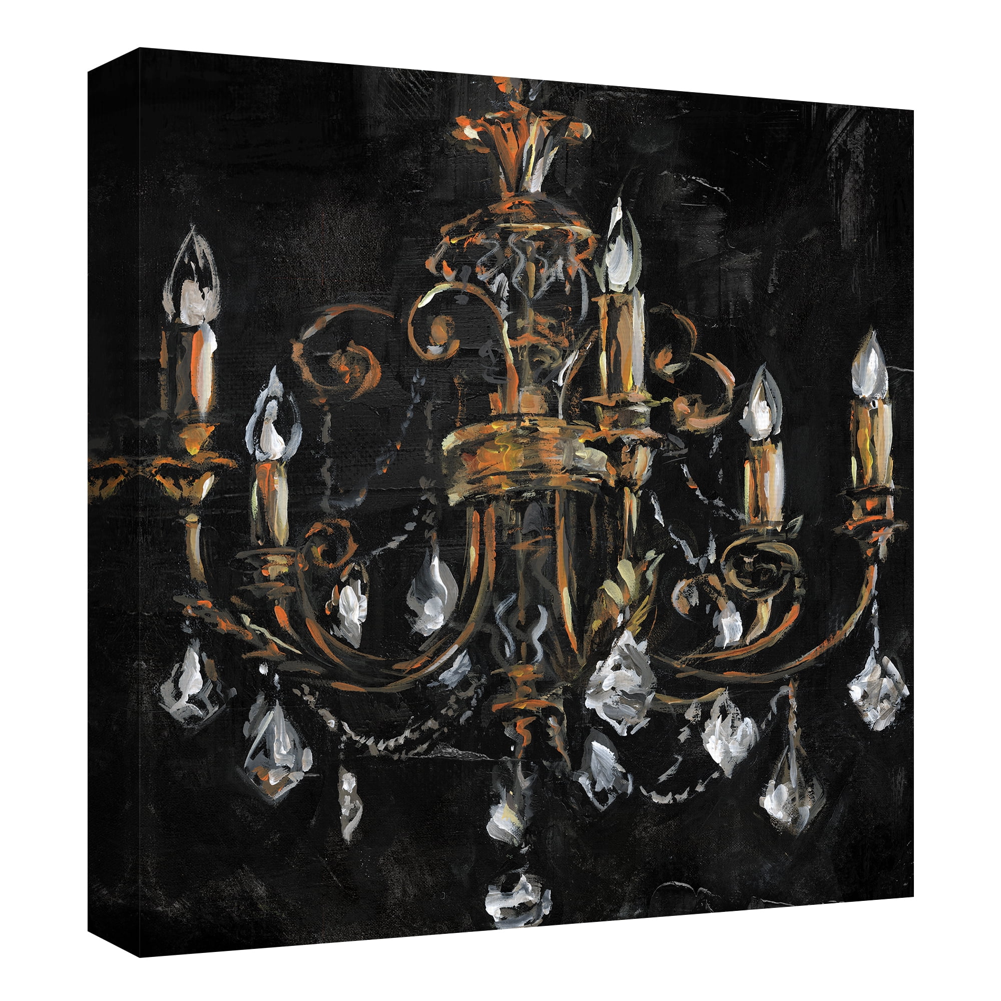 Golden Chandelier by Willowbrook Fine Art Canvas Art Print