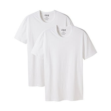 CYZ Mens 2-PK Cotton Stretch Crew Neck Fitted (Best Crew Neck T Shirts)