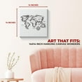 thumbnail image 3 of Sketched World Map Canvas Wall Art by Mavis Print- 14x14 inches Map Wall Decor | UV & Water Resistant HD Printed & Wooden framed wall art | Modern Wall Decor for Gift | Made in USA, 3 of 5